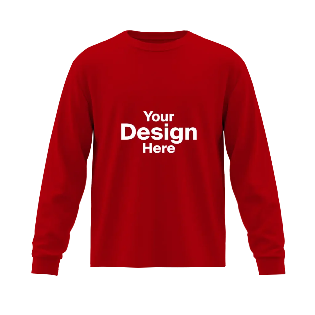 Long-Sleeve-100%-Cotton-Red