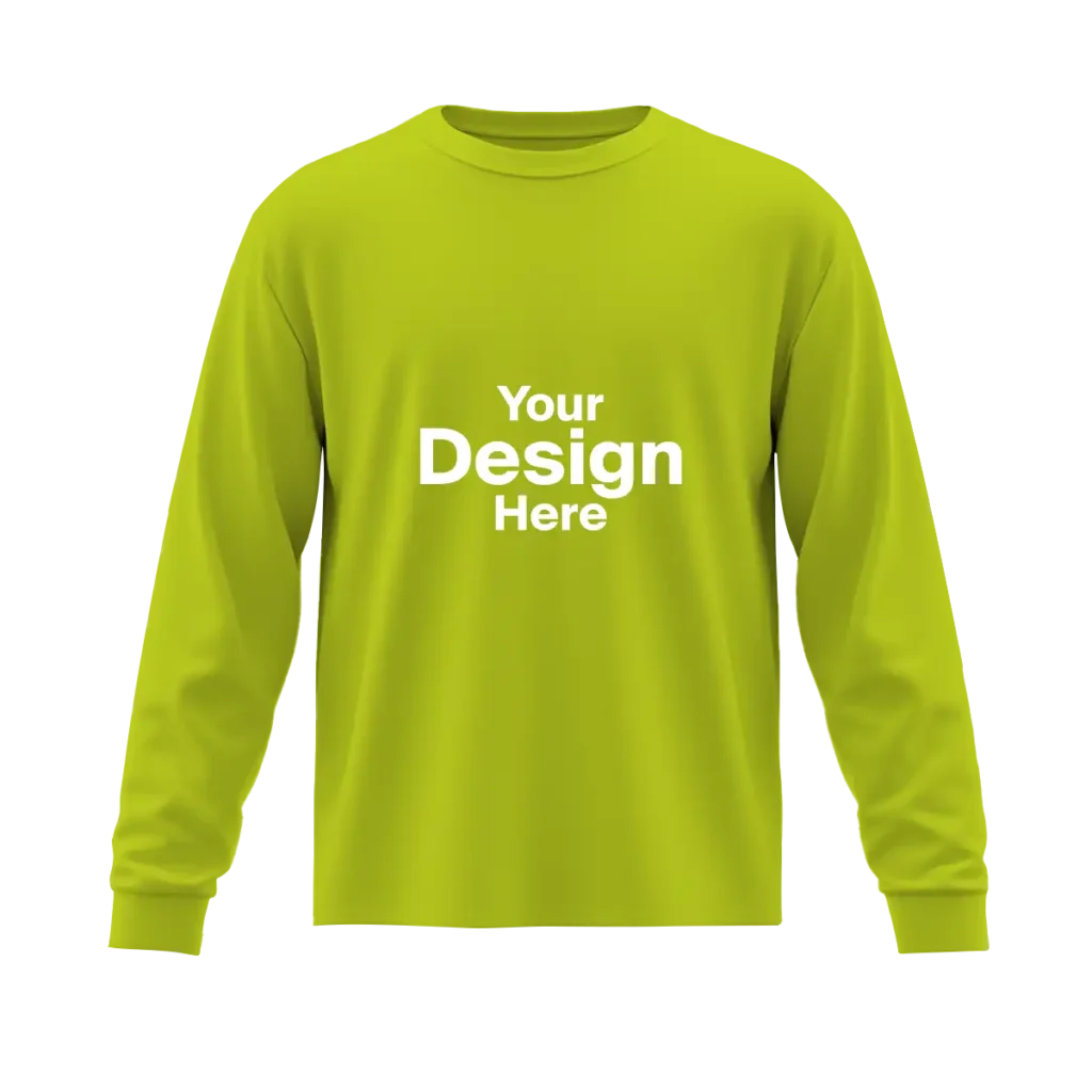 Long-Sleeve-100%-Cotton-Safety-Green