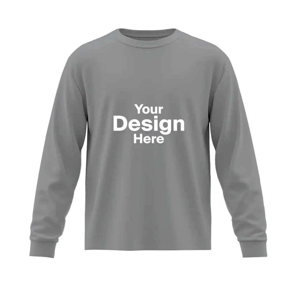 Long-Sleeve-100%-Cotton-Sport-Gray